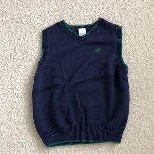 Gymboree vest - Navy with green trim size xs (4)